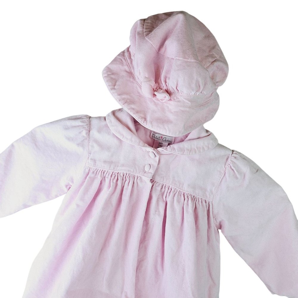 Vintage Petit Ami Baby Girl Pink Corduroy Swing Coat and Hat, Sz 18 Mo. - Picture 3 of 7